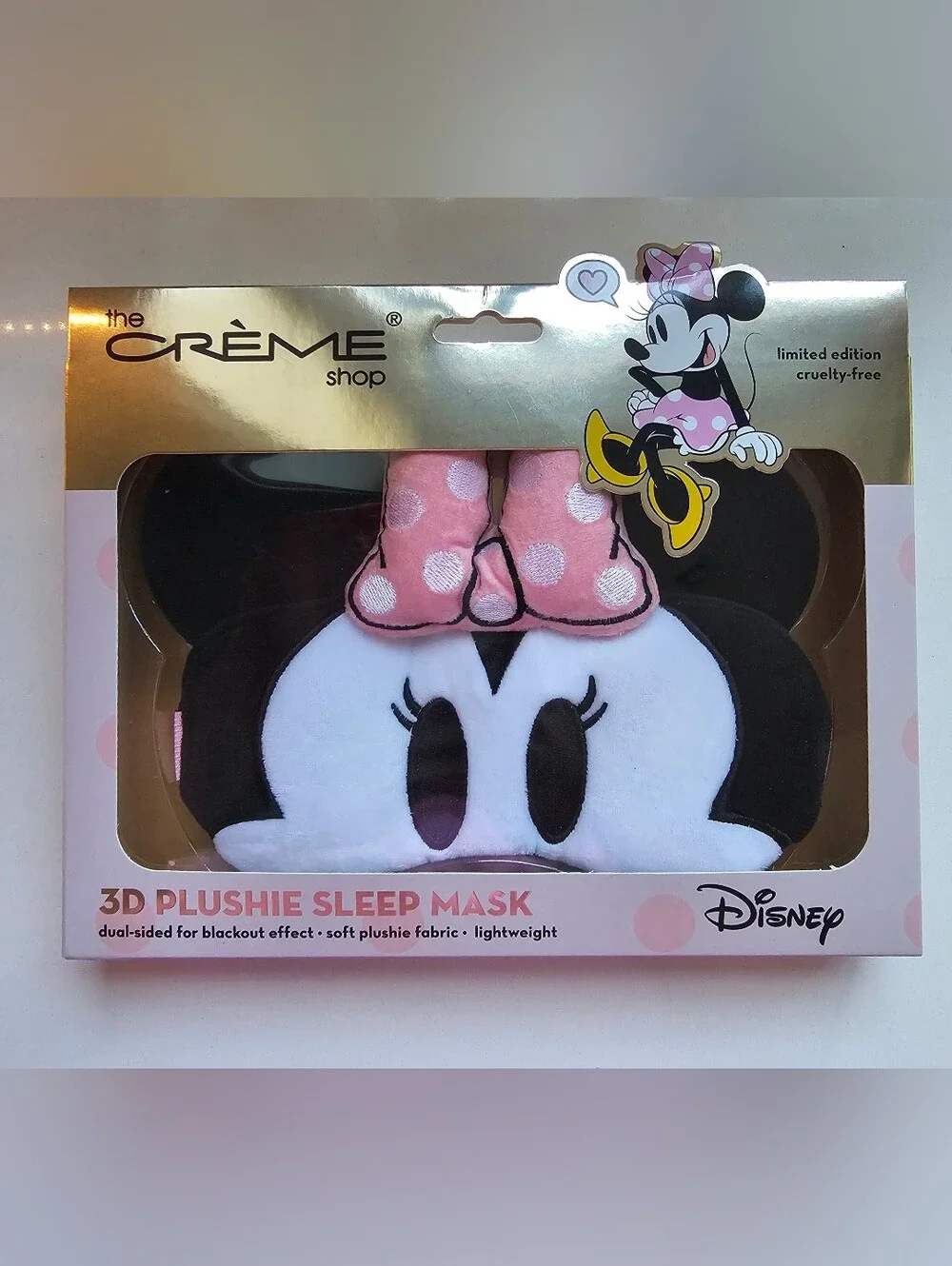 The CREME Disney Minnie Mouse Pink Plushie Sleep Mask -